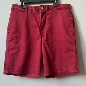 Pull&Bear Flat Front Chino Shorts Mens 30 Red Preppy Smart Casual
